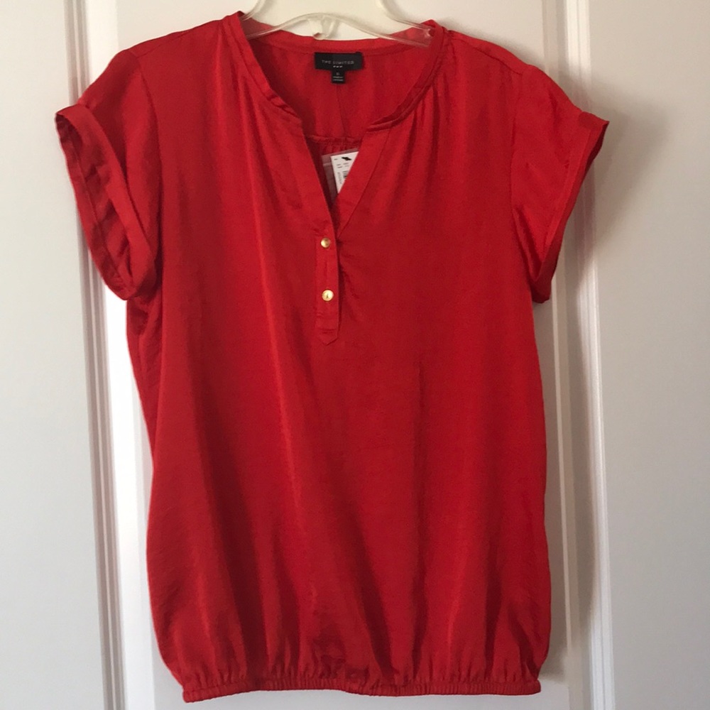 NWT The Limited- Red short sleeve blouse